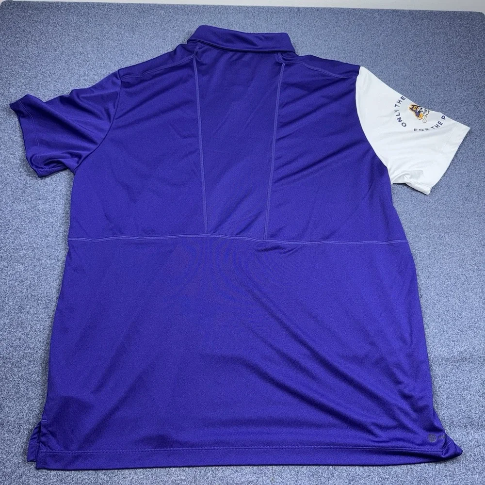 Adidas ECU Pirates Polo Shirt Purple Climalite 2XL East Carolina University